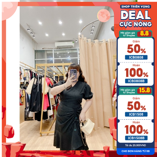[ Oanh Nguyễn BIGSIZE] Đầm rút đùi Bigsize đuôi cá vải lụa mango 60-80kg