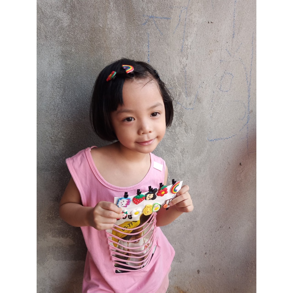 SÉt 10 kẹp tóc hoa quả xinh xắn cho bé phong cách HÀN QUỐC