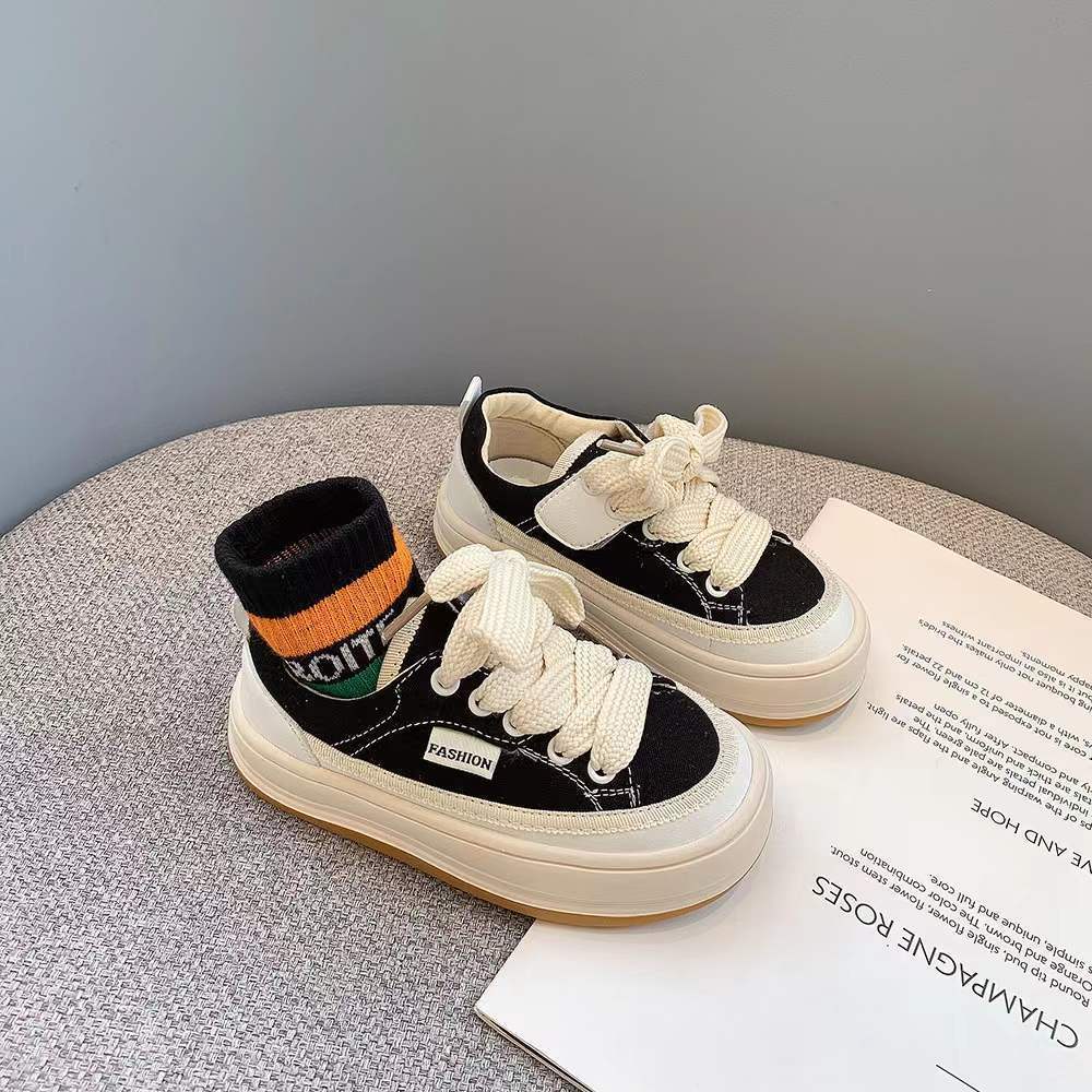 Giày Sneaker Đế Mềm Quai Dán Thoải Mái Phong Cách Hàn Quốc Cho Bé