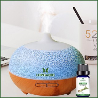 Combo máy khuếch tán/ máy xông tinh dầu Lorganic Bí Ngô vân rạn FX2055 + tinh dầu sả chanh Lorganic (10ml) LGN0364