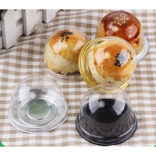 Hộp nhựa PET đế đen nắp cầu đựng bánh trung thu 50-75gr [10 hộp]