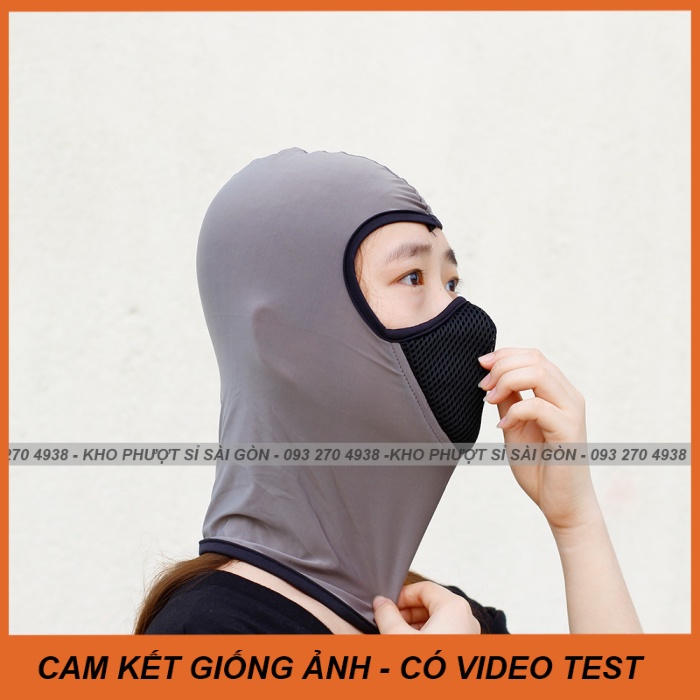 Kho Sỉ SG - Khăn trùm đầu Ninja Ari X2 cao cấp phiên bản lưới lọc bụi đội mũ bảo hiểm fullface - mũ 3/4 - Khăn ninja