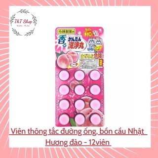 Viên thông tắc đường ống, bồn cầu Nhật Bản - 12 viên hương đào