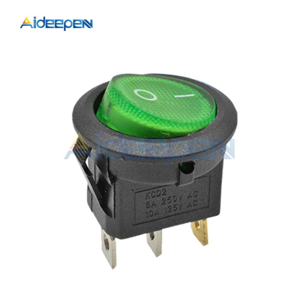 Bộ 5 Công Tắc On-Off On Off Chống Nước Ac 6a / 250v Kcd1 2pin 3pin 4pin 20mm Cho Bảng Điều Khiển Xe Hơi / Tàu Thuyền