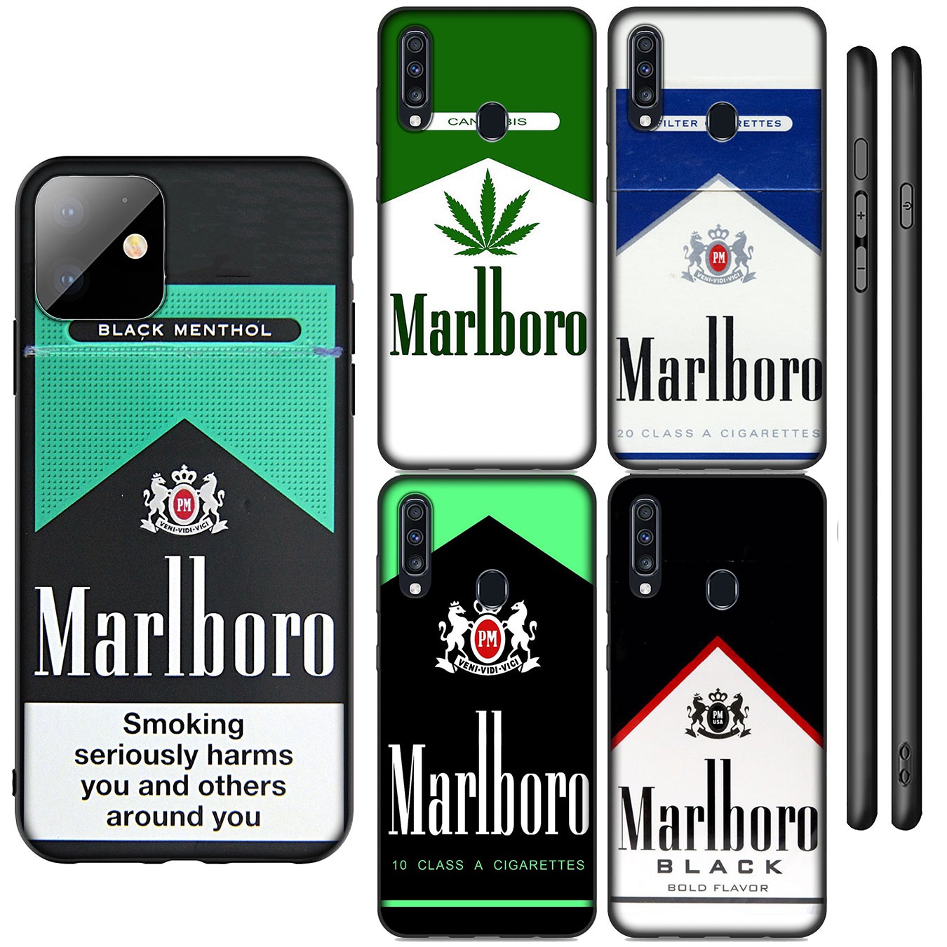 Samsung Galaxy A9 A8 A7 A6 Plus J8 2018 + A21S A70 M20 A6+ A8+ 6Plus Casing Soft Silicone H68 marlboro logo Phone Case