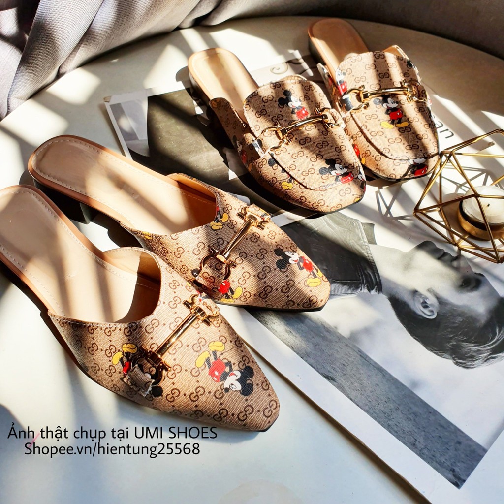 Giày sục hình chuột mickey đế bằng kiểu dáng mũi nhọn/mũi vuông mẫu mới 2020 bán chạy siêu hot đẹp giá rẻ xinh[ẢNH THẬT] | BigBuy360 - bigbuy360.vn