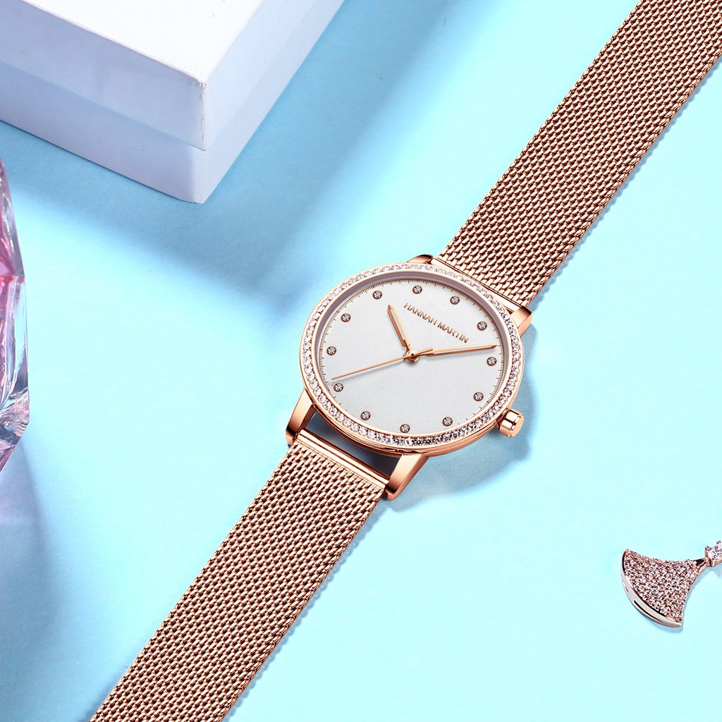 Đồng hồ nữ Hannah Martin chính hãng - dây thép không gỉ - Model HM-107WF | BigBuy360 - bigbuy360.vn