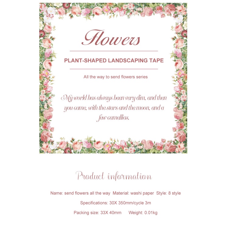 Băng Keo Washi DIY In Họa Tiết Cây 30*350mm Trang Trí Sổ Tay Phong Cách Retro