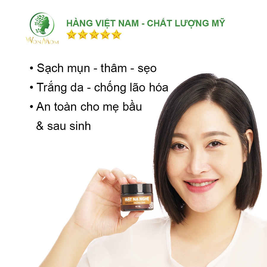 [ Giảm 100K - Đơn 969K ] Bộ trắng da, sạch nám toàn diện Wonmom (Sữa rửa mặt+Kem nghệ tươi+Serum vitamin C+ Mặt nạ nghệ)