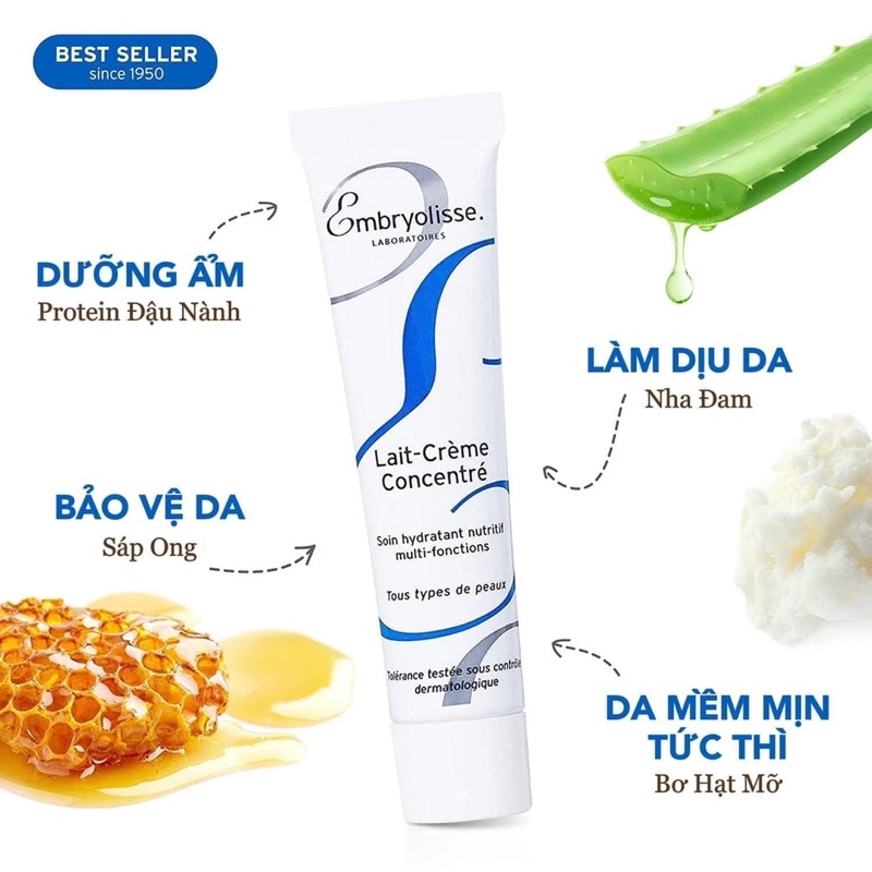 Kem siêu dưỡng ẩm Embryolisse Phục Hồi Da Embryolisse Lait Creme Concentre 30ml/75ml