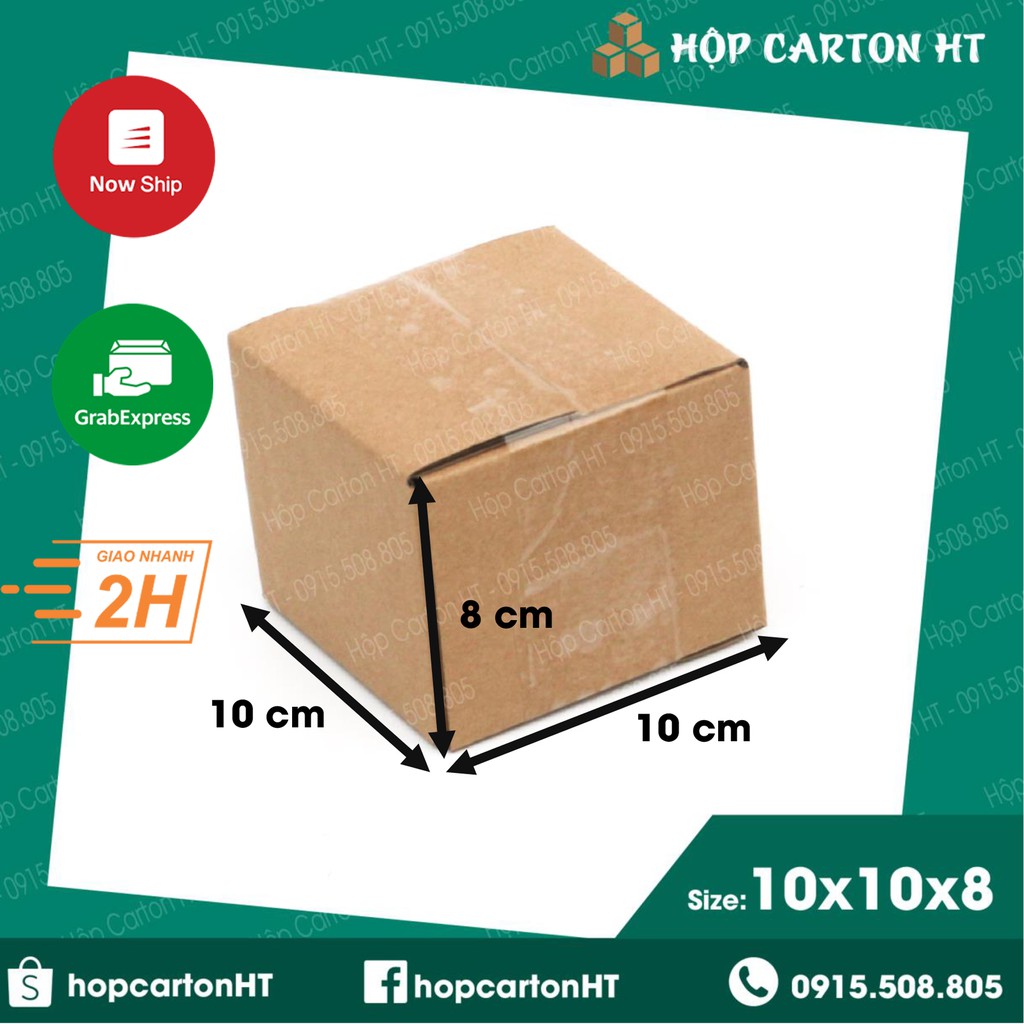 10x10x8 Combo 100 hộp carton, thùng giấy cod gói hàng, hộp bìa carton đóng hàng giá rẻ