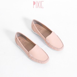 Giày Mọi Moccasin Da Bò Thật Đế Cao Su Pixie X482