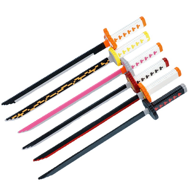 Mô Hình Nhân Vật Hoạt Hình khối xây dựng dao thanh kiếmDemon Slayer Blade Kamado Tanjirou Sáng tạo lắp ráp Mô hình Quà tặng Đồ chơi