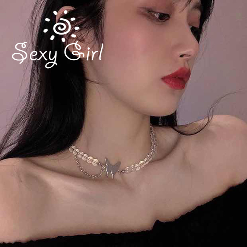 Vòng Cổ Choker Mặt Hình Bướm Dễ Thương Quyến Rũ Dành Cho Nữ