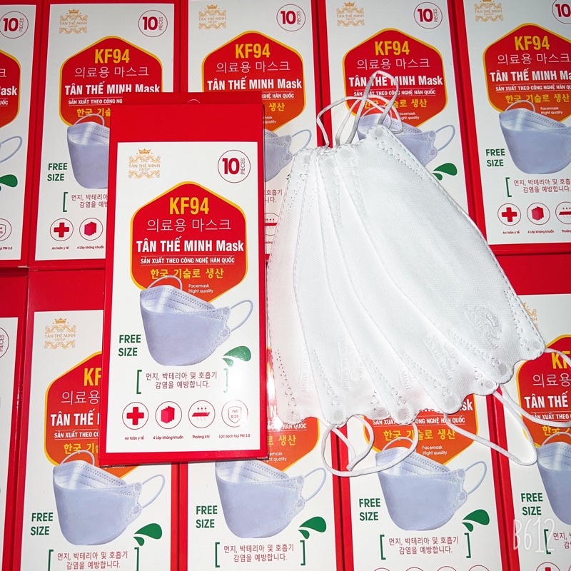 Set 50 Chiếc Khẩu trang 4 Lớp KF94 Chống Bụi Mịn Và Kháng Khuẩn Hàng Cao Cấp