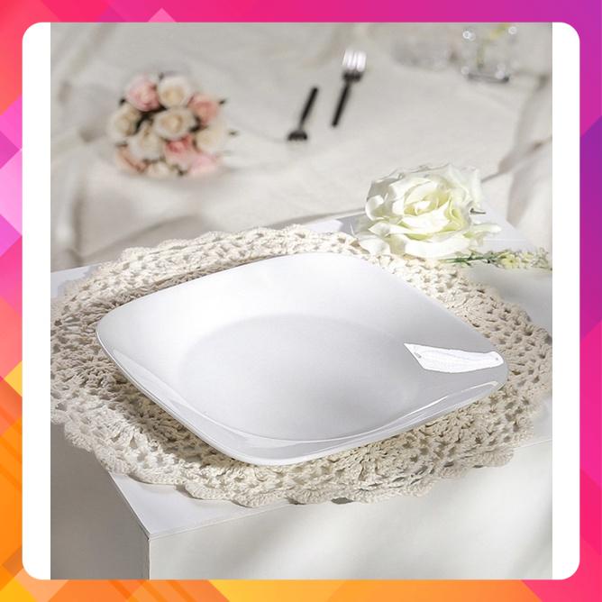 Dĩa Thủy Tinh Mỹ Vuông Winter Frost White Corelle 2211-N-LP 23cm