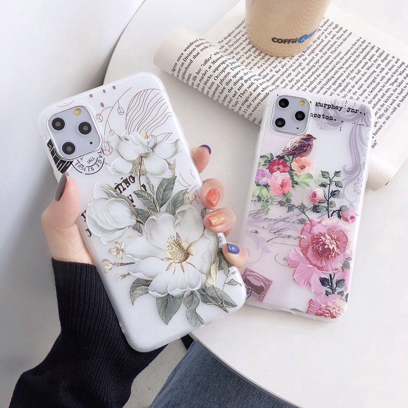 Soft Flower Phone Case For Samsung Galaxy A9 2018 S9 S8 Plus Soft Case Silicone Rose Simple Floral Flower Cover | BigBuy360 - bigbuy360.vn
