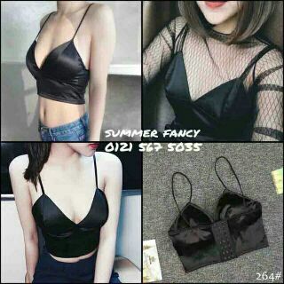 Áo Bra Satin 2 dây phi bóng 8 nấc cài