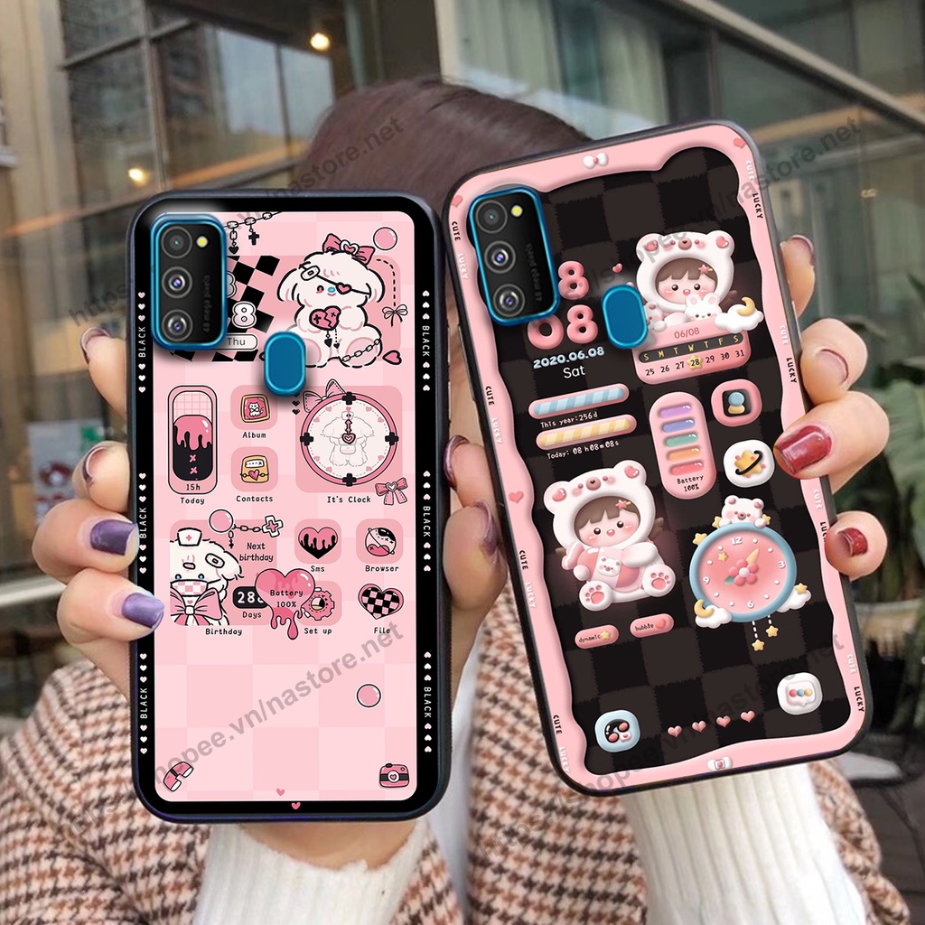 Ốp lưng Samsung M21 / M30s / M31 gấu, đồng hồ dễ thương cute giá rẻ