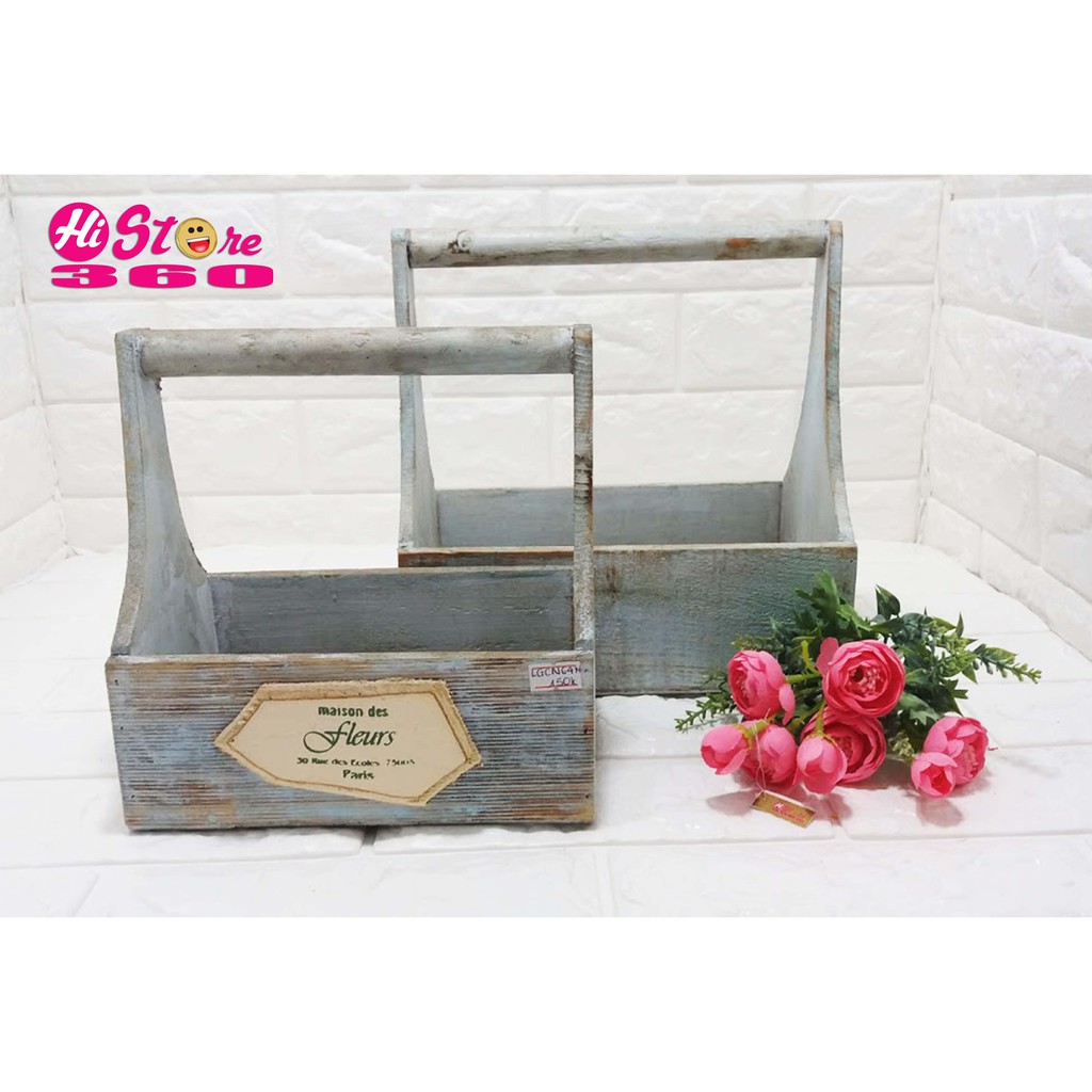 Lẵng gỗ vintage
