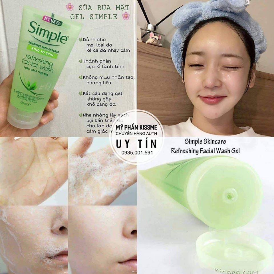 Sữa Rửa Mặt Simple Kind To Skin Refreshing Facial Wash Gel