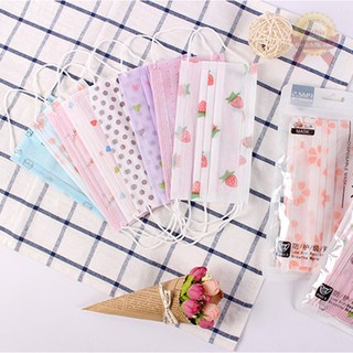 AN Bộ 10 Khẩu trang y tế ba lớp chống bụi xuất Hàn Quốc cute dễ thương ngộ nghĩnh