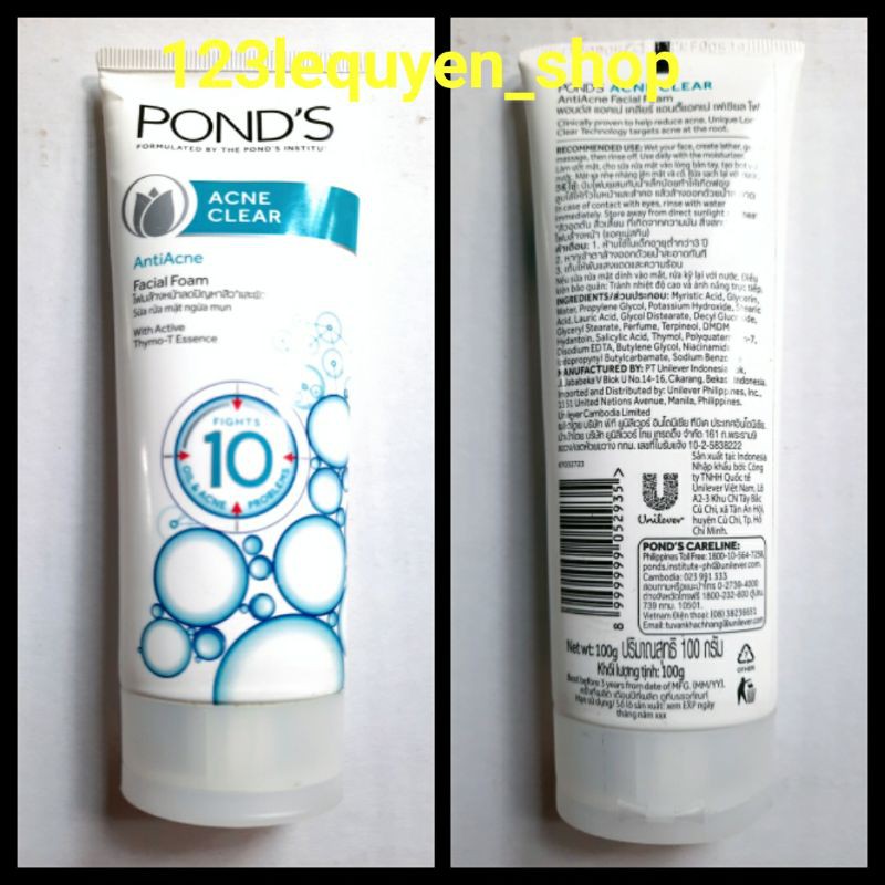 sữa rửa mặt pond's 100g chính hãng