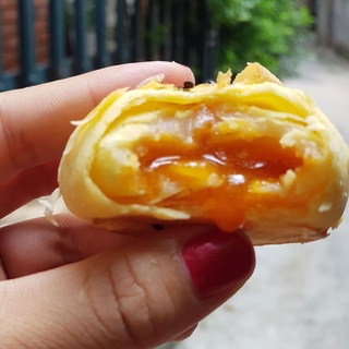 Bánh trứng chảy ngàn lớp đài loan Aidebao nhân trứng muối tan chảy đồ ăn vặt INCO