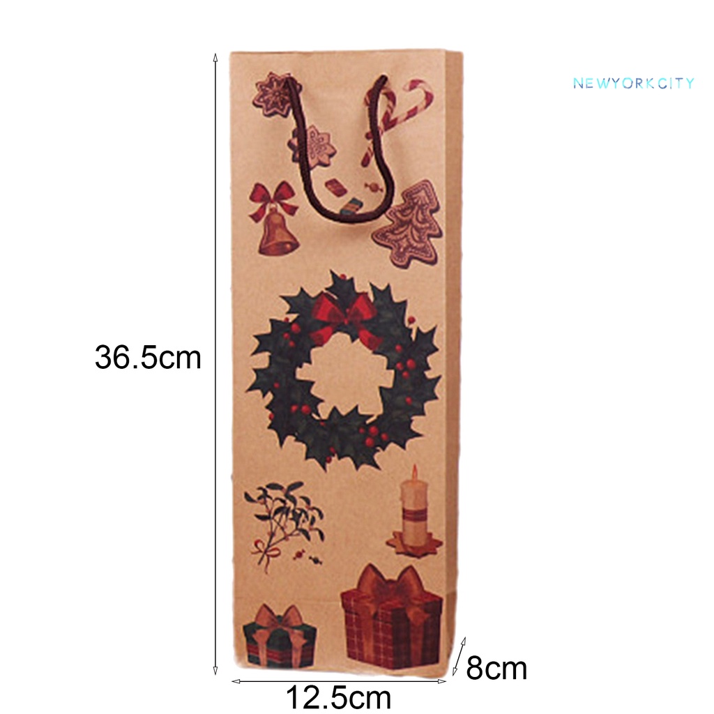 Túi Giấy Kraft In Họa Tiết Hoạt Hình Phong Cách Giáng Sinh Có Thể Tái Sử Dụng