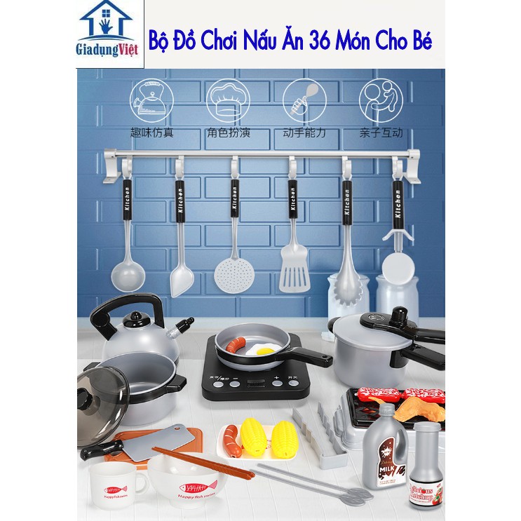 Đồ Chơi Nấu Ăn Home Kitchen 36 Món Cho Bé Yêu