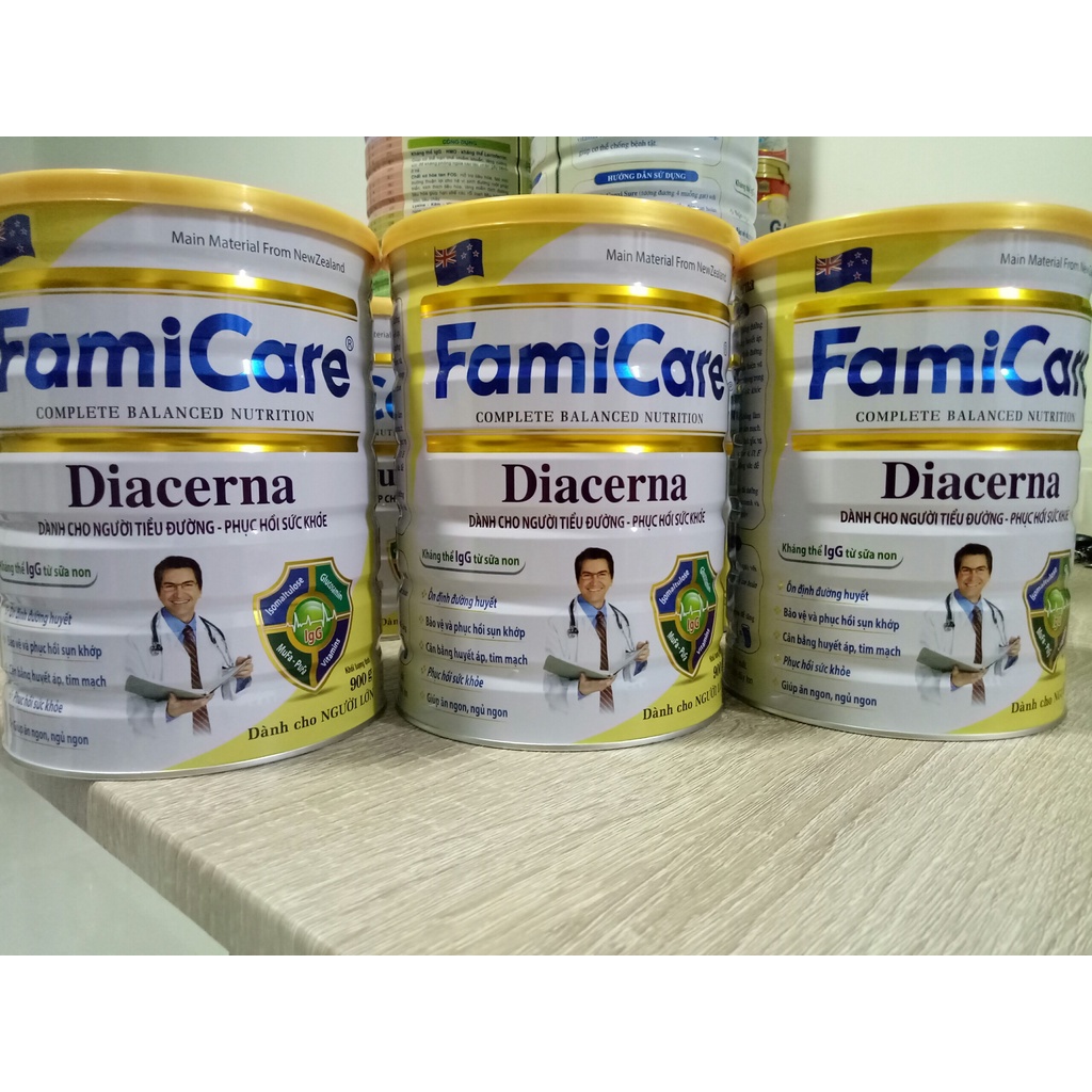Sữa tiểu đường Diacerna Famicare 900g - Thích hợp cho người tiểu đường, phục hồi sức khỏe, người lớn tuổi