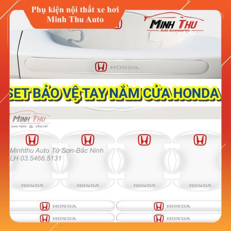 (Honda) Bộ 10 Miếng Dán Silicon Chống Xước Hõm Cửa, Tay Nắm Cửa và Gương Xe Honda