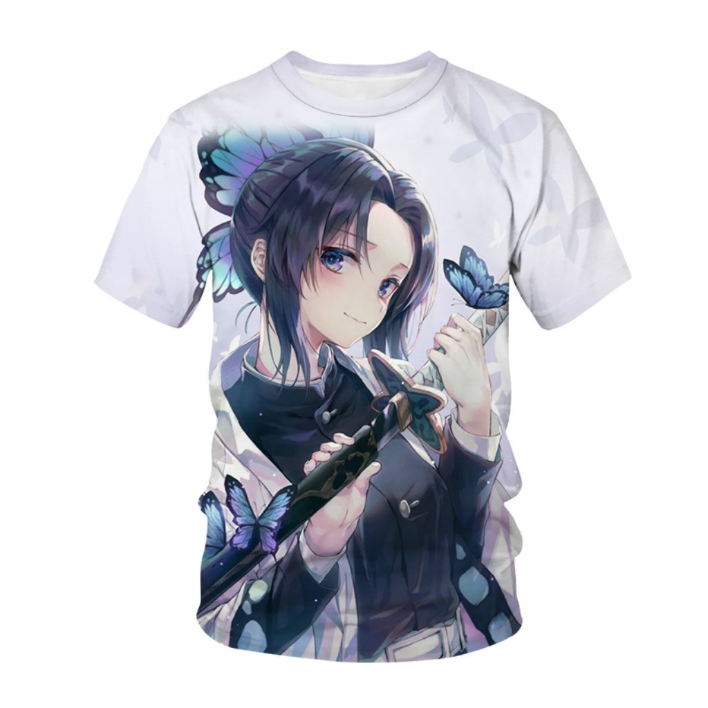Áo Thun Tay Ngắn Dáng Rộng In Hình Tanjirou Nezuko Zenitsu Trong Demon Slayer Độc Đáo