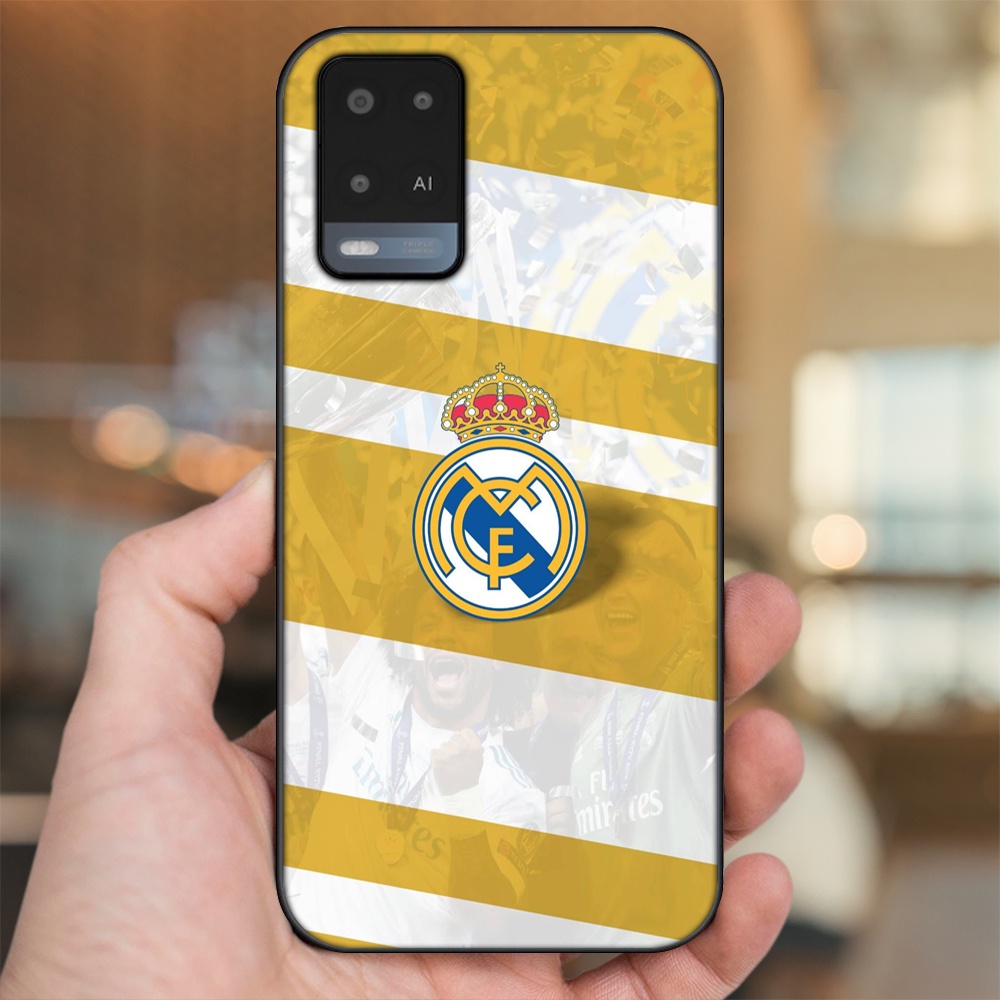 Ốp lưng Oppo A54 4G, A54 5G viền đen in hình Real Madrid