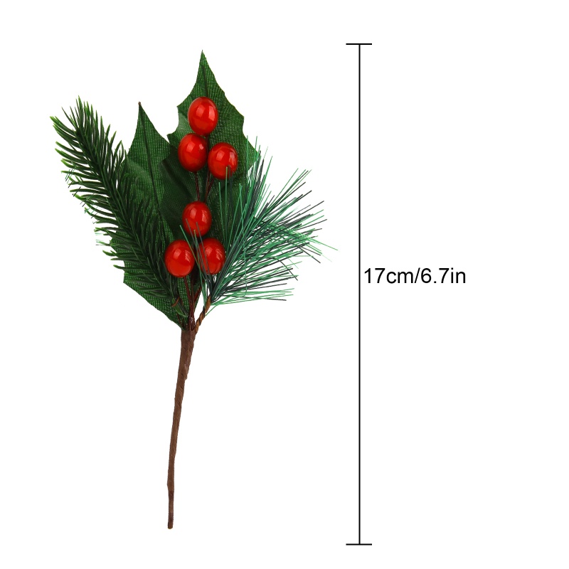 Set 2 Nhánh Quả Berry Nhân Tạo Bằng Nhựa Dùng Trang Trí Giáng Sinh
