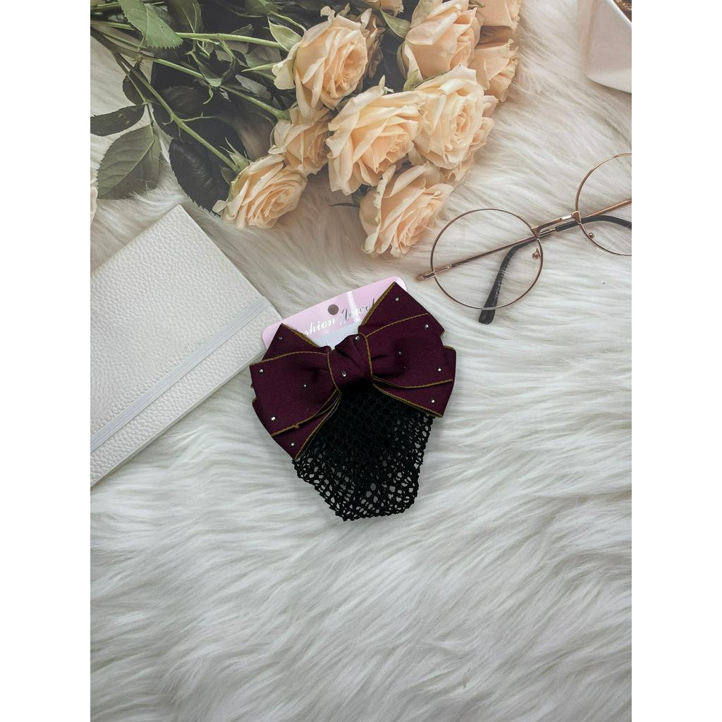 Kẹp Lưới Nơ Búi Tóc Công Sở, Kẹp Tóc Tiếp Viên Tiện Lợi Gọn Gàng Chuyên Dụng Cho Nữ (CC7)