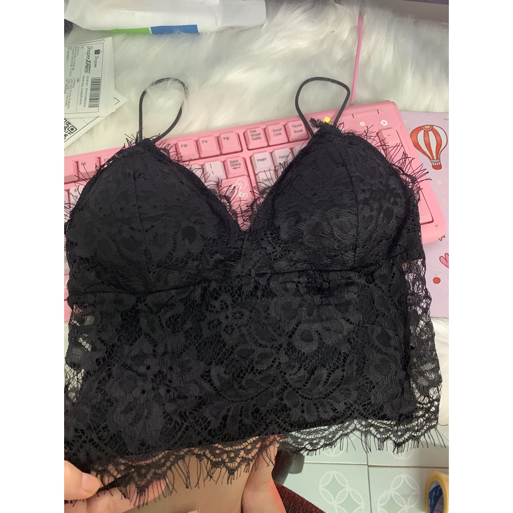 áo bra viền ren sexy, 2 màu đen trắng, free size, phong cách nữ tính, xinh tươiiii