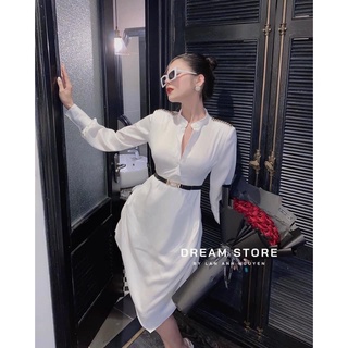 Váy đầm sơ mi dáng dài thanh lịch, sang chảnh, ko kèm đai lưng, chuẩn hàng RDY