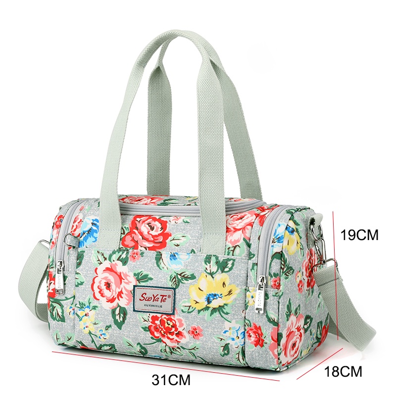 Túi Xách Vải Canvas Đeo Vai Sức Chứa Lớn In Họa Tiết Hoa Phong Cách Mới Cho Nữ