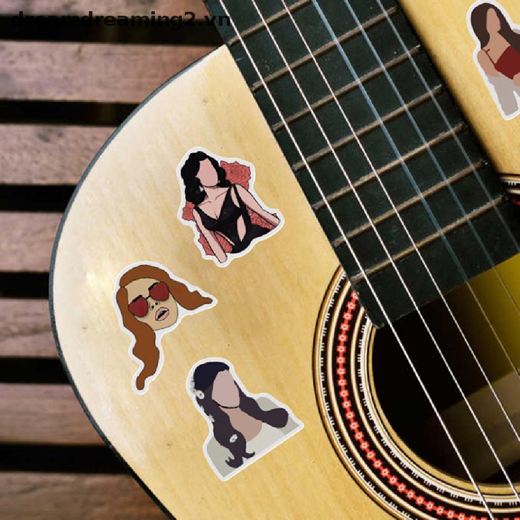Bộ 50 Miếng Dán Cho Ván Trượt / guitar / Lana Del Rey Graffitii2 Singer