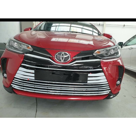 Ốp Mặt Calang Thanh Ngang Cho Xe Vios 2021 2022 Chất Liệu Inox