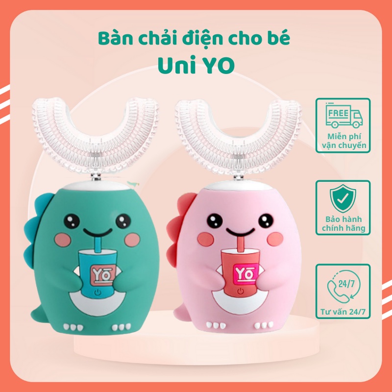 Bàn chải điện cho bé Uni Yo - Bàn chải điện thông minh 6 chế độ, bảo hành chính hãng