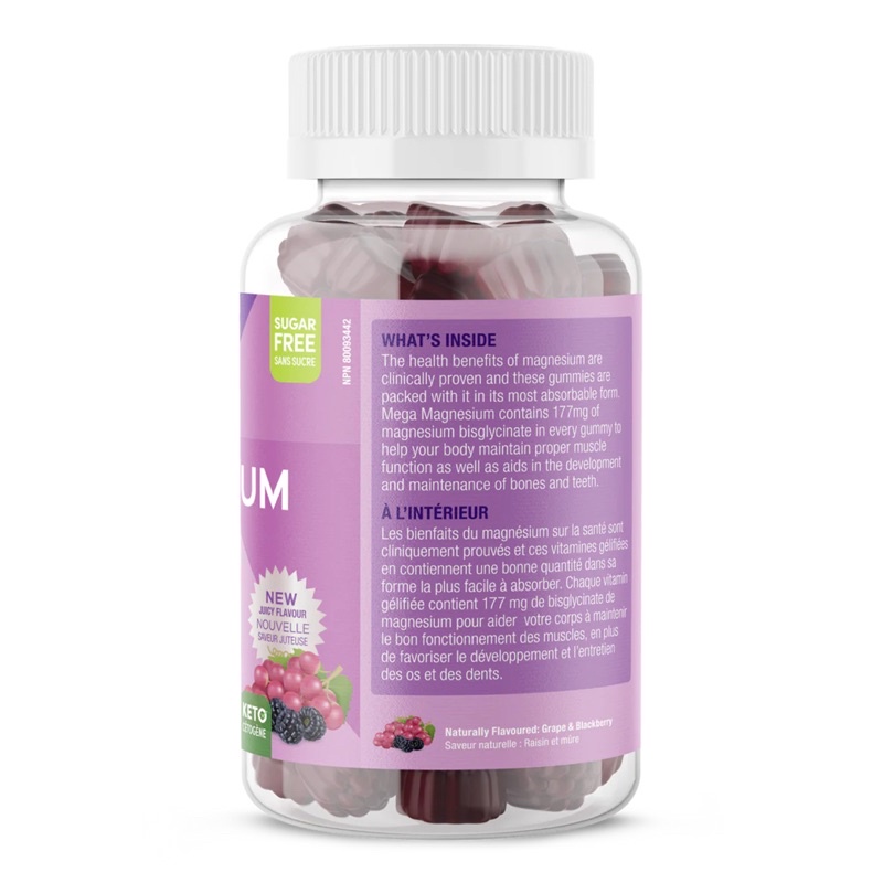Viên uống Vitamins Mega Magnesium BisGlycinate SuKu 60 Gummies; date 10/2025