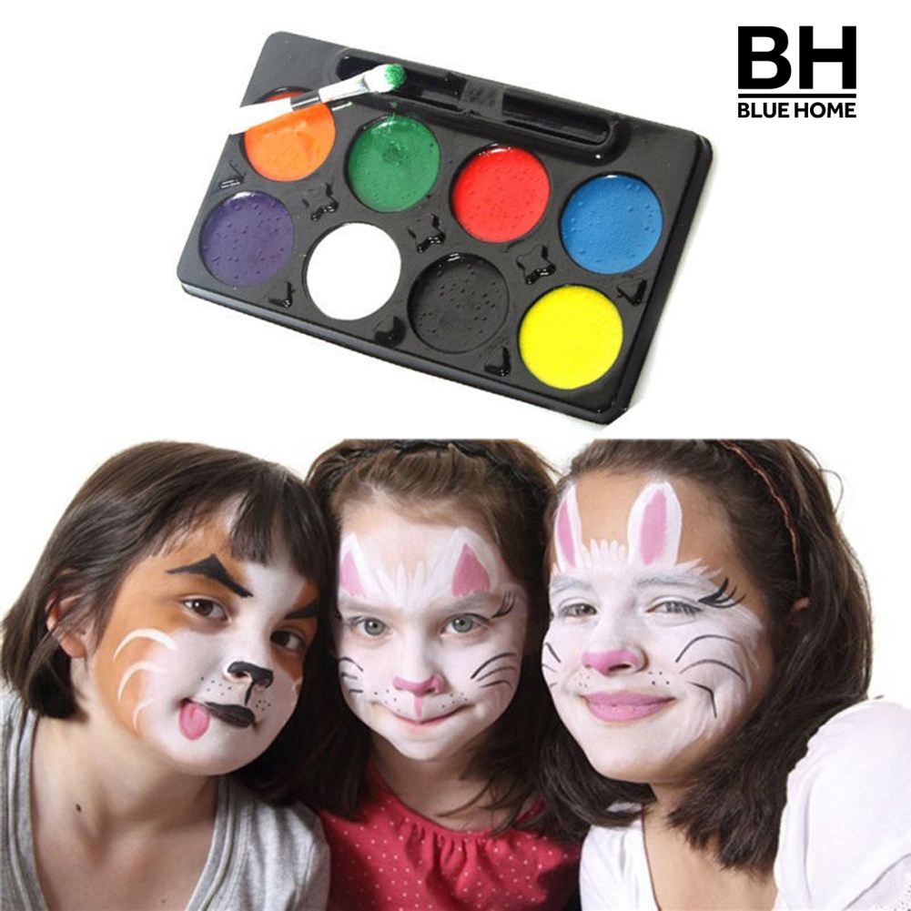 Bộ màu vẽ mặt và cơ thể hóa trang dịp Halloween/ giáng sinh 8 màu sắc DIY