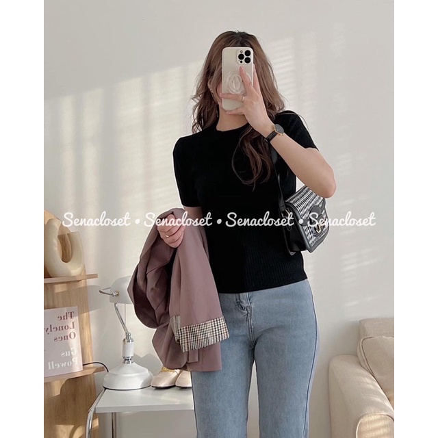 Áo len đũa basic cổ tròn quảng châu hot hit (Ảnh thật/Video)