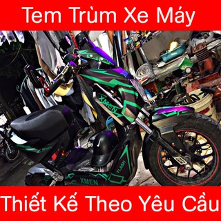 Tem Trùm Xe Xmen Đen Chỉ Xanh