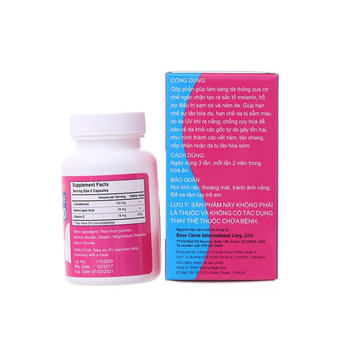 ✅[Chính Hãng] Viên Uống Chống Nắng, Sáng Da Glutathione White 800, Lọ 60 Viên | BigBuy360 - bigbuy360.vn