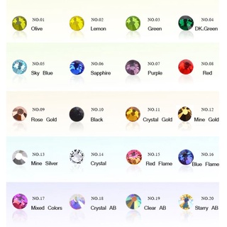 Đá đính móng tay mix full size [Nhiều màu]