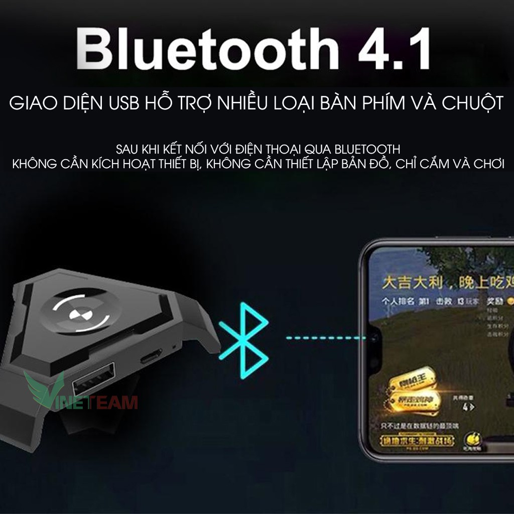 Bộ chuyển đổi game SH-P5 chơi game PUBG, ROS, Free Fire và các game FPS khác Hỗ trợ hệ điều hành Android, IOS -dc4026