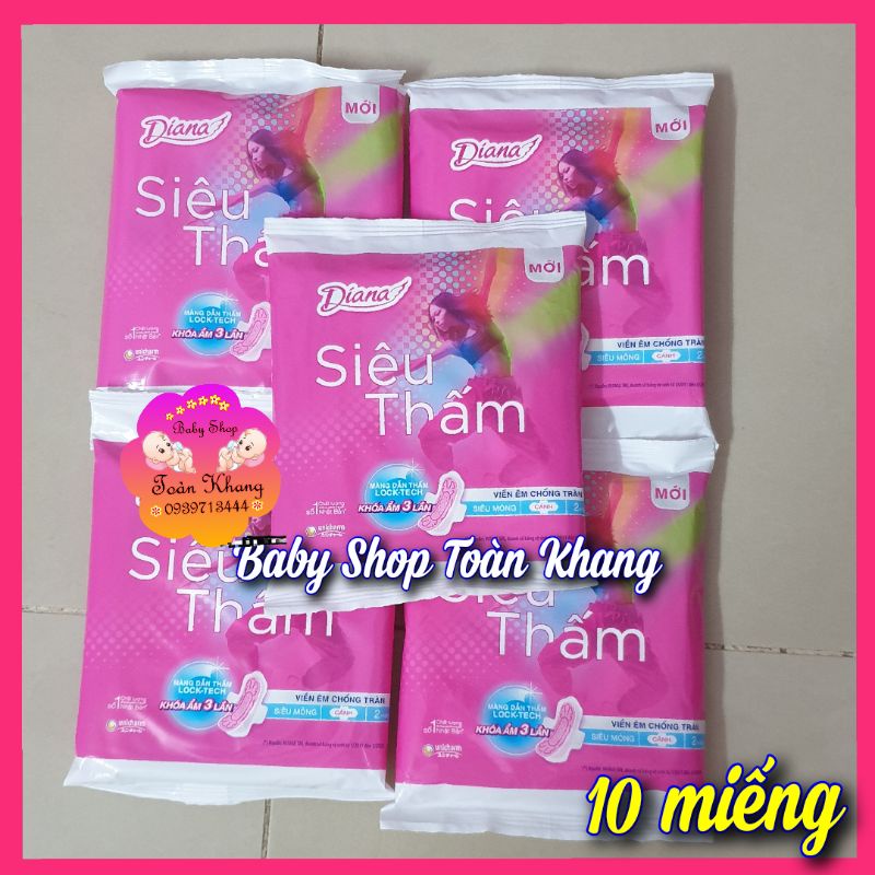 SET 10 MIẾNG BVS DIANA CÓ CÁNH SIÊU THẤM 23CM